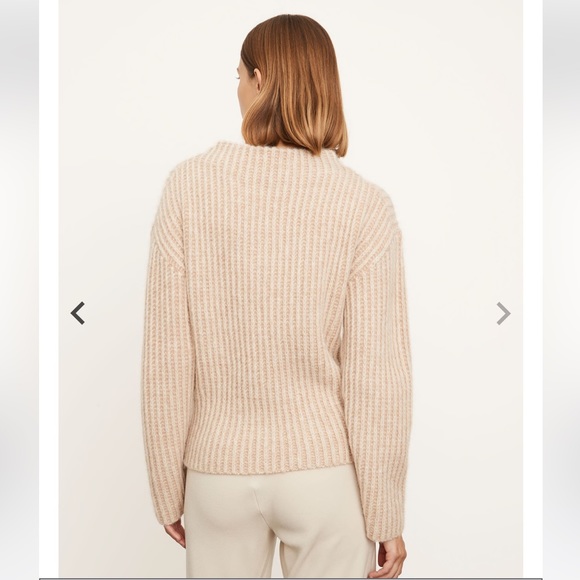 NWT Vince Size Small Ribbed Funnel Neck Sweater Alpaca Wool Soft Thick $375 - Picture 2 of 7